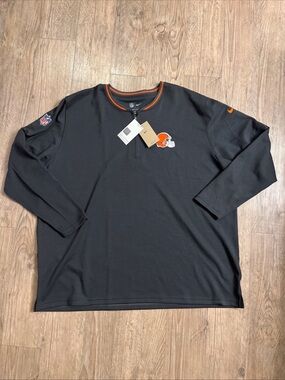 NWT Nike Cleveland Browns On Field Apparel 1/4 Zip Pullover Men's Size 4XL
